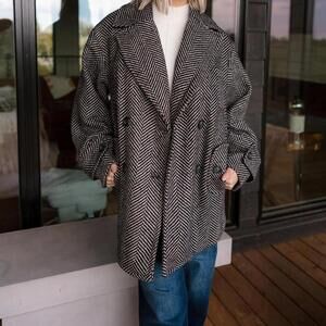 Free People Ari Wool Peacoat in Black